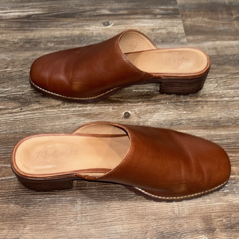 Madewell leather upper slip on heeled shoes women’s size 10. - Picture 5 of 9
